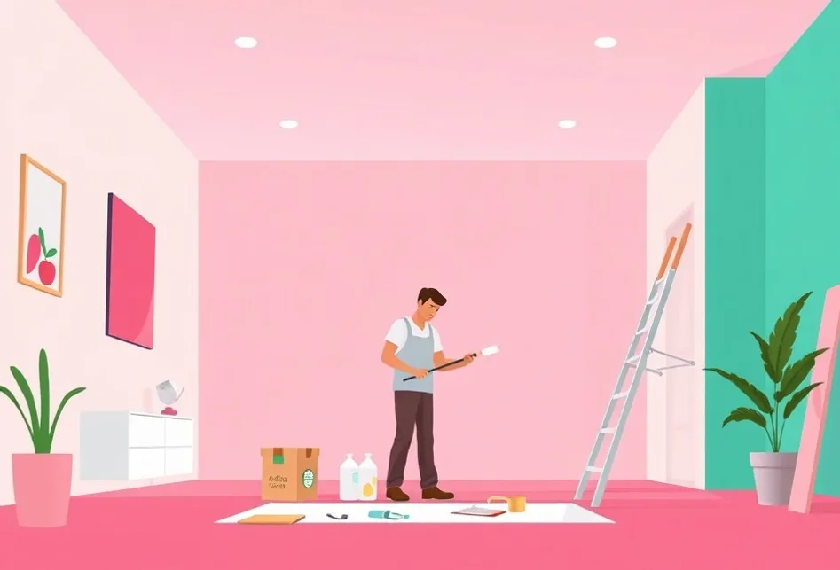 Intérieur rénové après travaux de peinture à Saint-Pierre-du-Perray