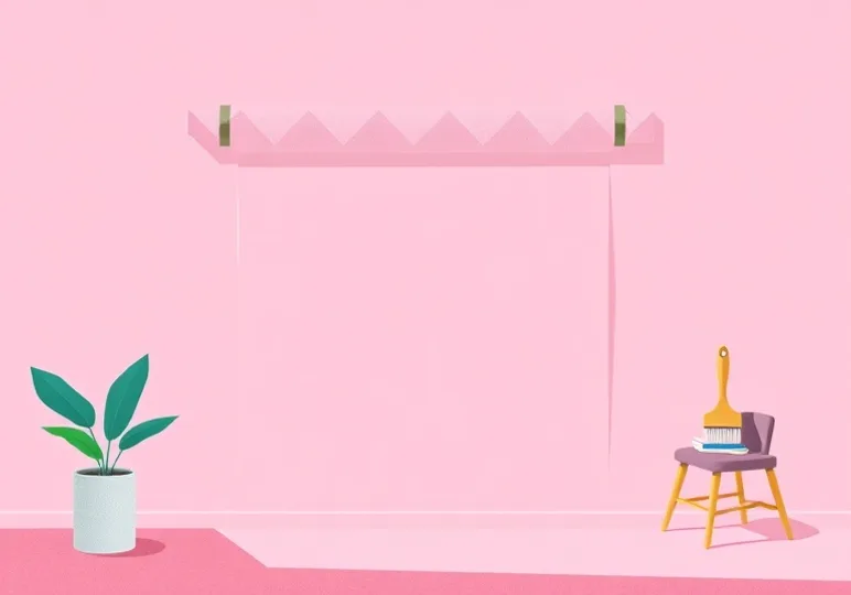 Pose de papier peint, rouleau et brosse à maroufler